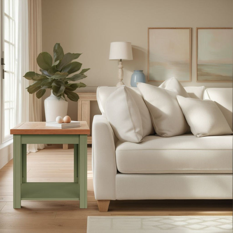 Side Table - Sage Green / Fruitwood
