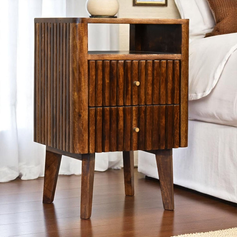 Reeve - Nightstand, 2 Drawers - Chestnut