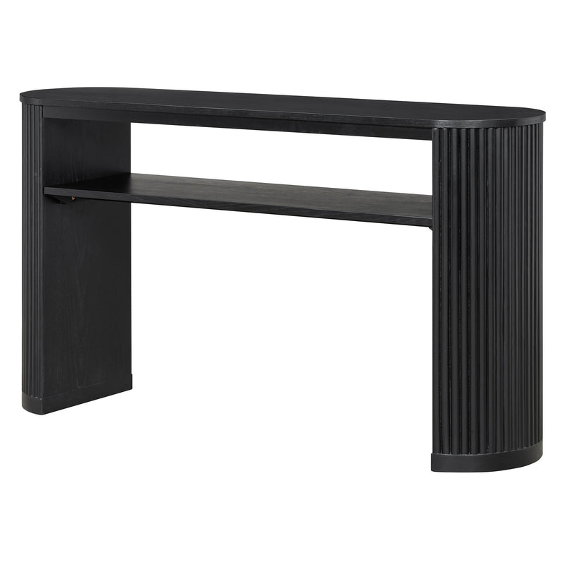 Console Table With Fluted Legs, Open Shelf