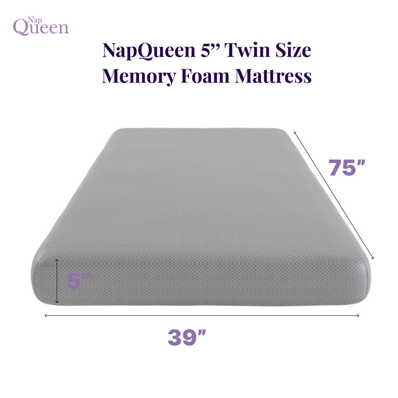 5" Memory Foam Mattress With Responsive Support And Breathable Cover