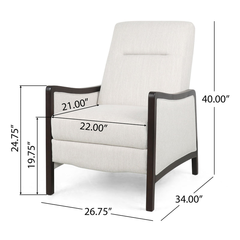 Drury - Contemporary Fabric Upholstered Pushback Recliner