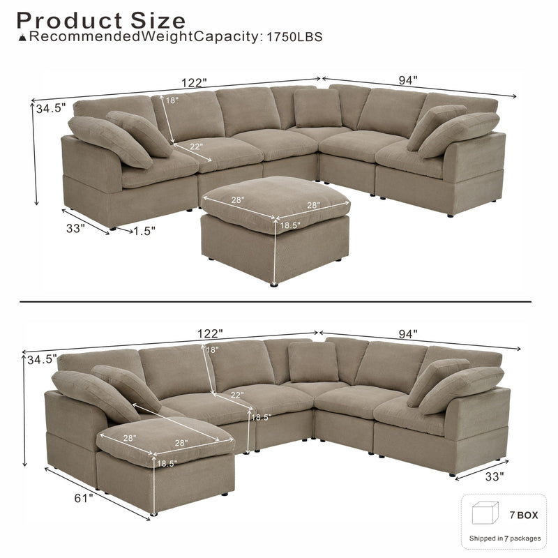 Modular Cloud Sofa, Freely Configurable Corner