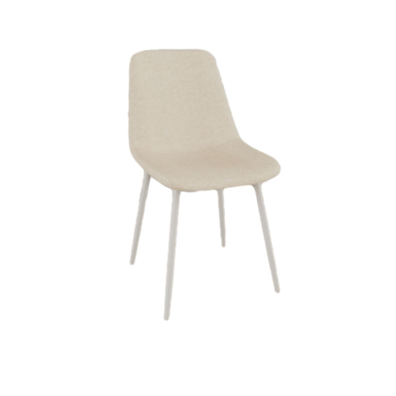 Modern Kitchen Dining Chairs (Set of 4) With Linen Padding And Sturdy Metal Legs - Beige