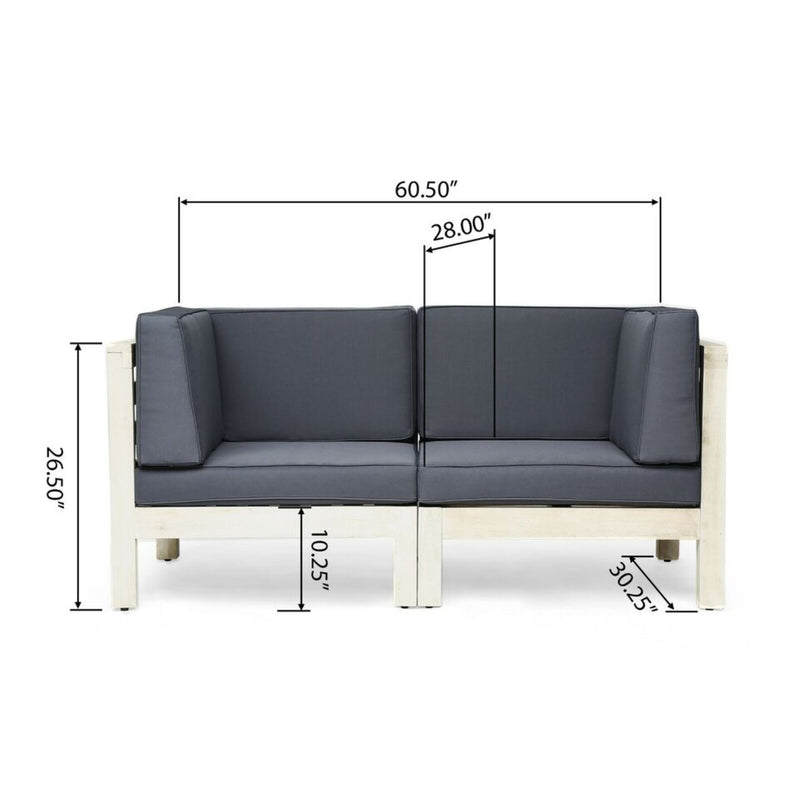 Oana - 2 Piece Love Seat Set - Gray