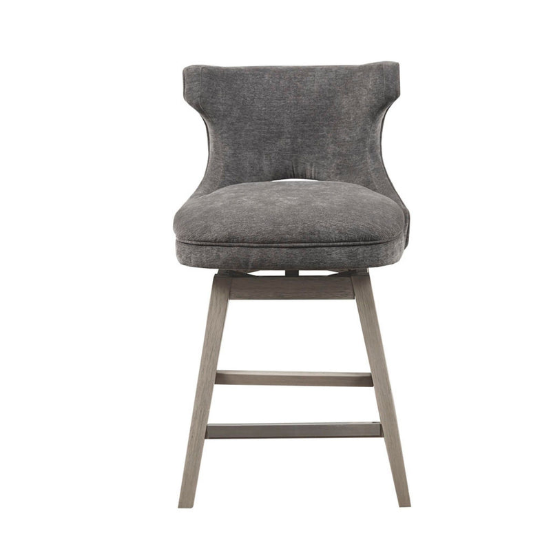 360 Degree Swivel Counter Stool With Silver Detailing
