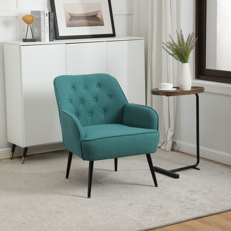 Modern Mid-Century Chair Linen Sherpa Armchair For Living Room