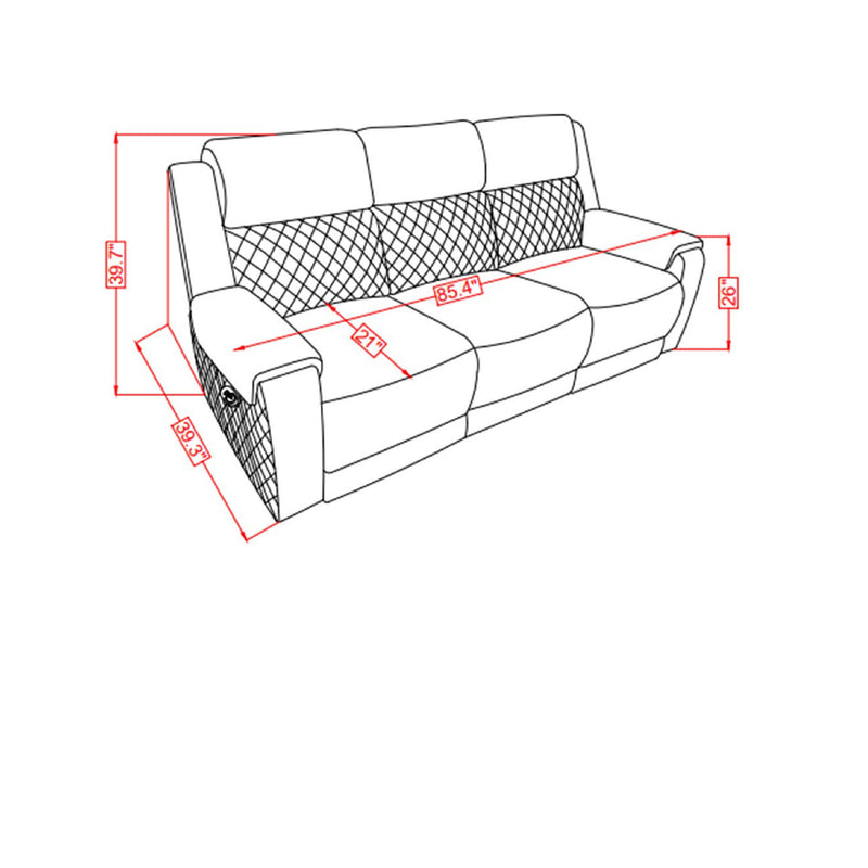 Alicia - Reclining Sofa - Gray / Black