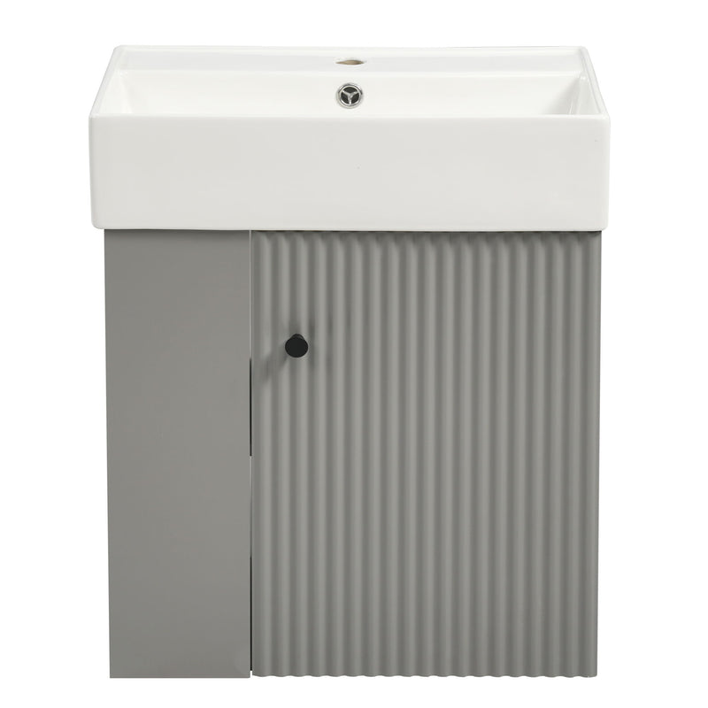 Modern Floating Bathroom Vanity With Ceramic Basin Perfect For Small Bathrooms