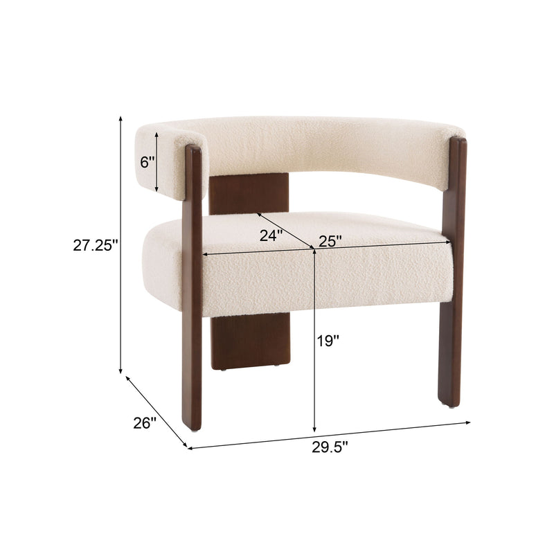 Modern Upholstered Accent Arm Chair With Barrel Back Design