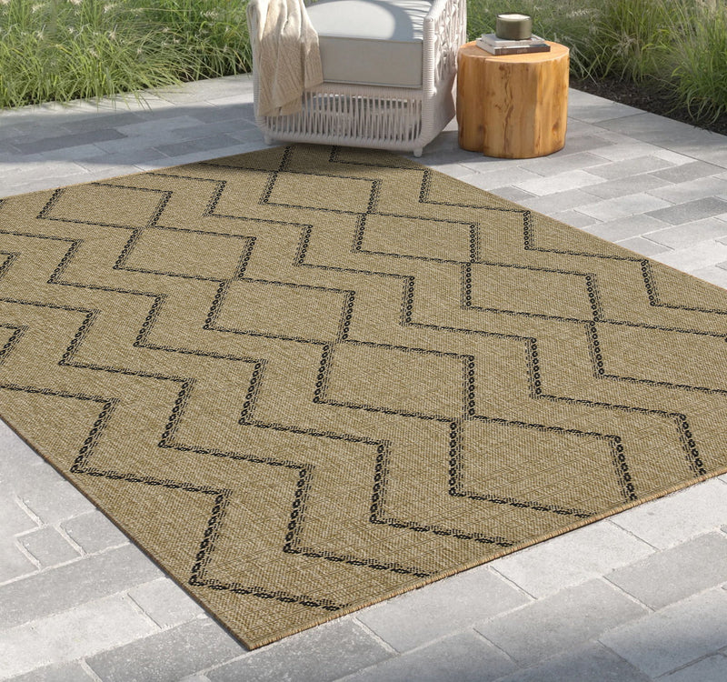 Earth - 5'3" X 7'3" Indoor, Outdoor Area Rug - Black, Natural