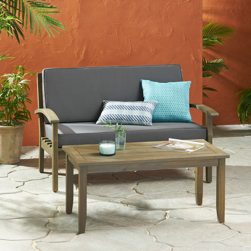 Outdoor Chat Set With Coffee Table And Loveseat