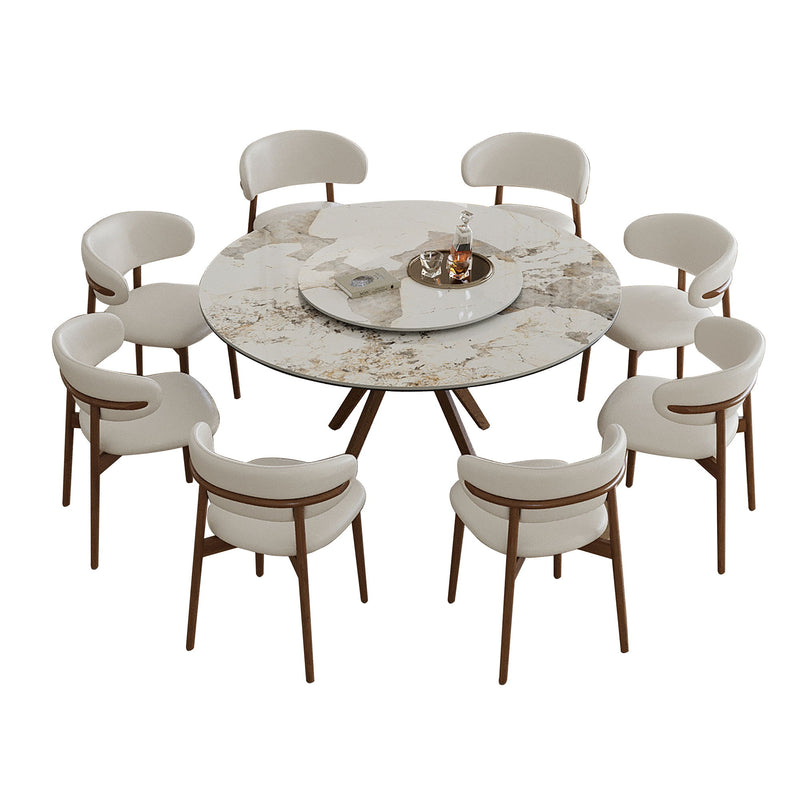 Modern Sintered Stone Dining Table Set With Chairs
