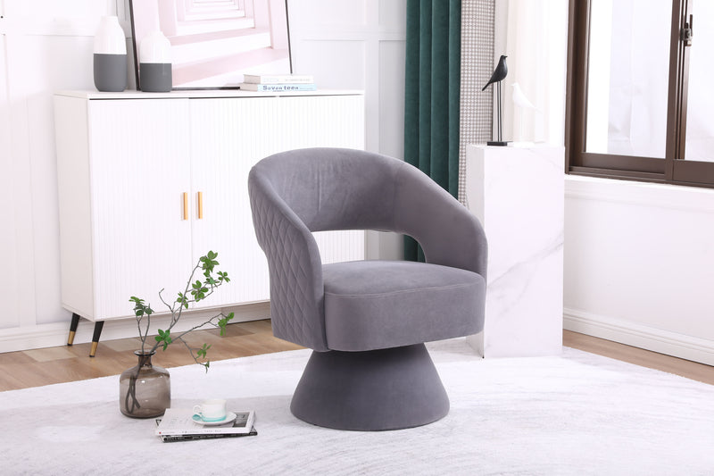 Round Barrel Swivel Accent Chair Armchair For Living Room