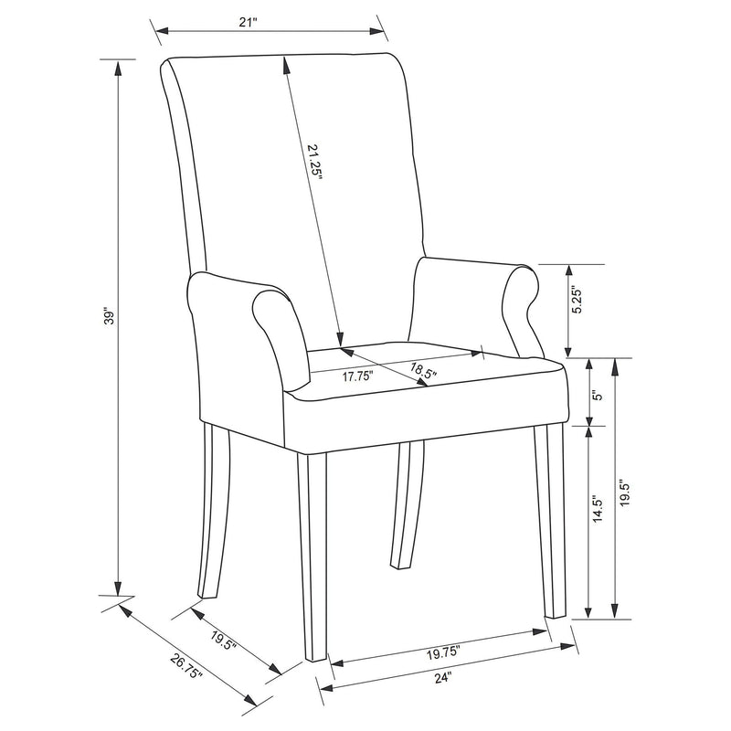 Draper - Upholstered Arm Chair - Beige