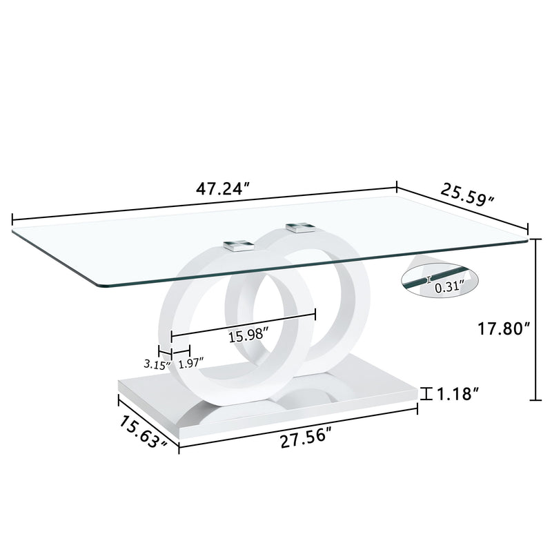 Contemporary Style Glass Top Coffee Table