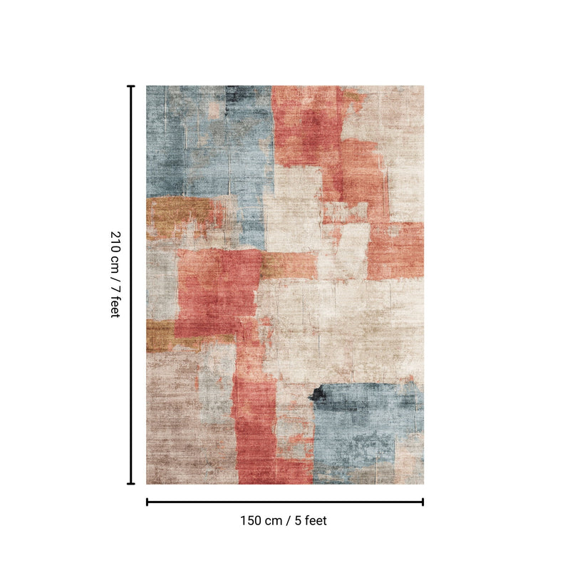 Toucan - 5' X 7' Washable Non - Slip Area Rug - Ivory Multi