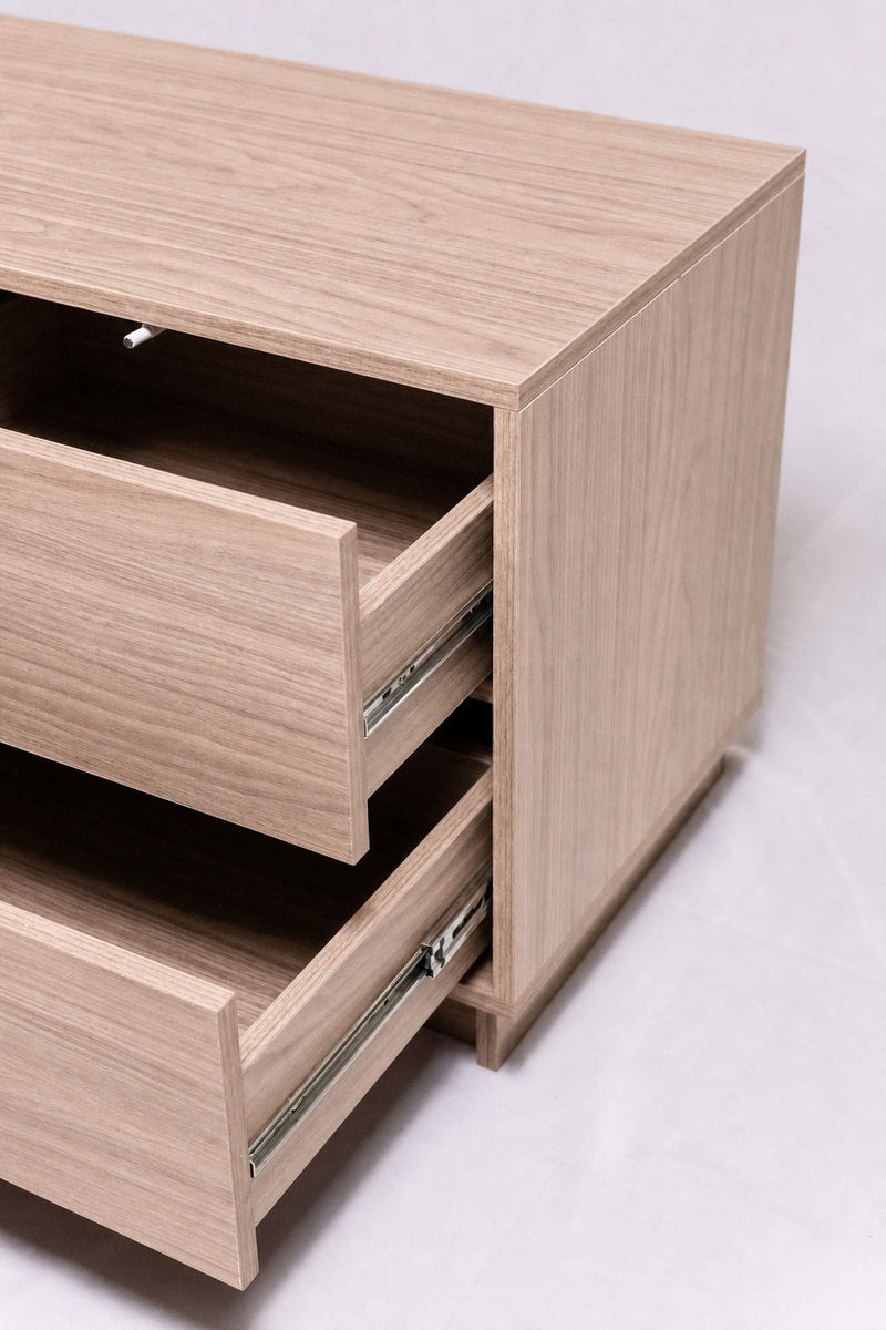 TV Stand For TVs Up To 60" With 2 Doors And 2 Drawers - Natural Walnut