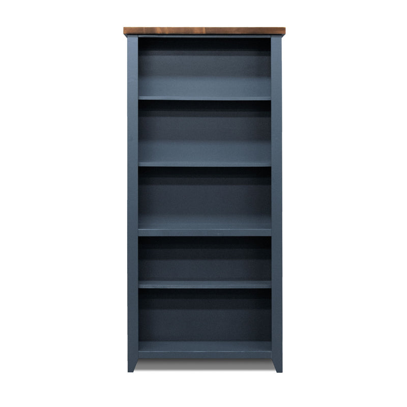 5 Shelf Bookcase - Blue Denim / Whiskey