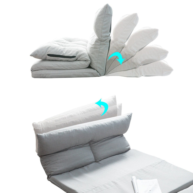 Folding Chaise Lounge Floor Sofa - Gray