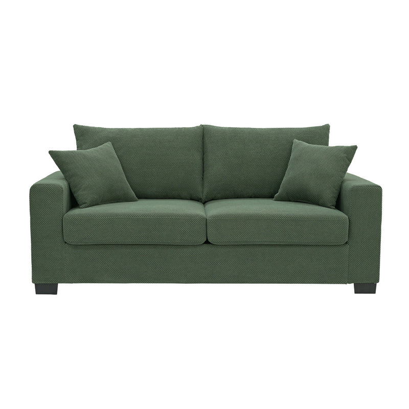 2 Seater Sofa, 2 Throw Pillows For Living Room