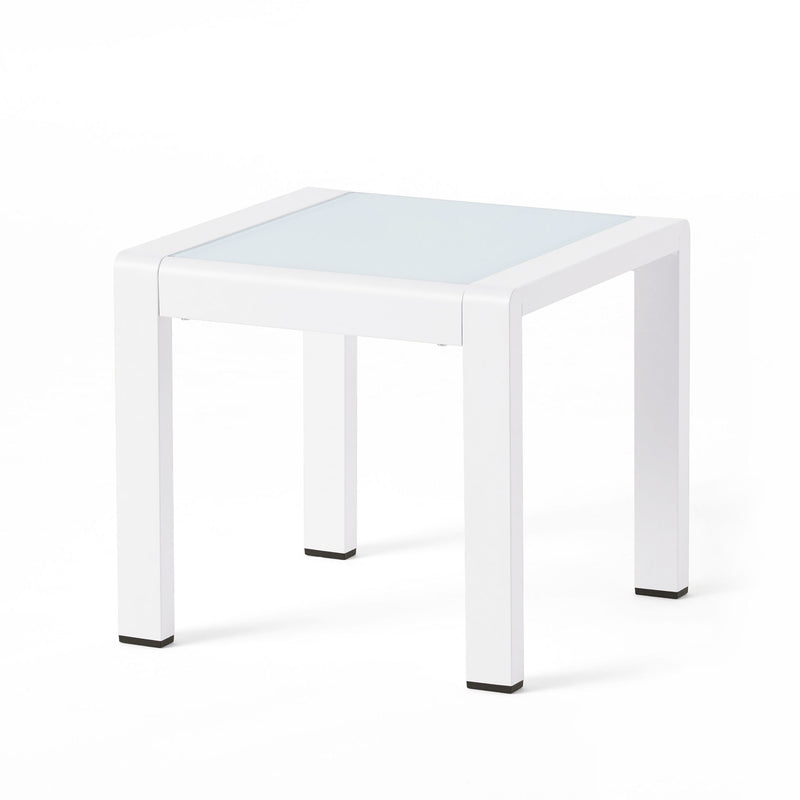Cape Coral - Contemporary Side Table With Frosted Glass Top