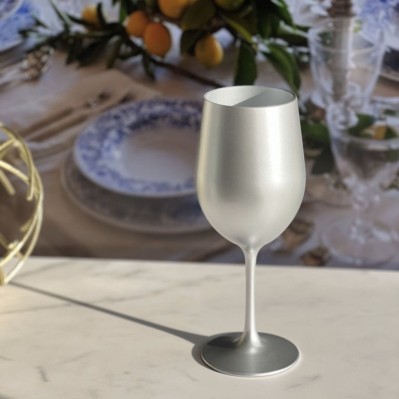 Leadingware Metallic Plastic Wine Glasses (Set of 4)