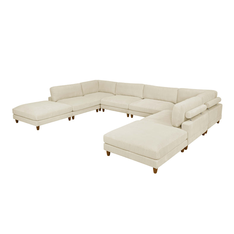 Modern Modular Sectional With Adjustable Back Support