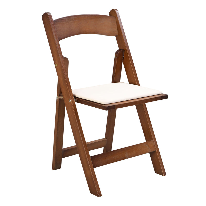 Solid Wood Upholstered Folding Chair Set, Dining Room (Set of 4)