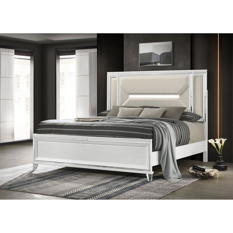 Panel Bed With LED Headboard