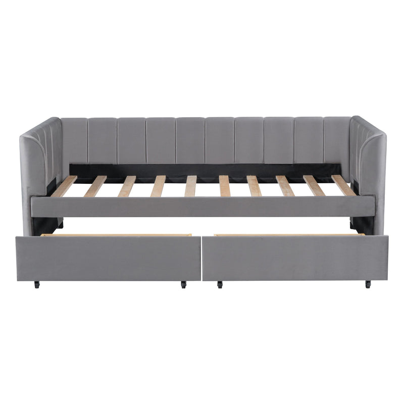 Upholstered Daybed With Ergonomic Design Backrest