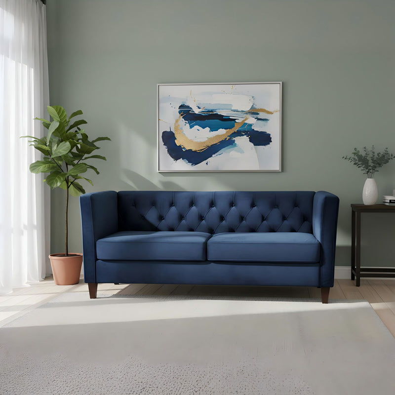 Button Tufted 3 Seater Sofa For Living Room