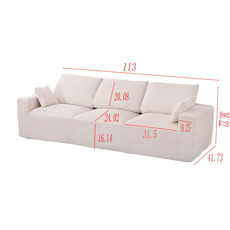 Modular Sectional Sofa With Extra Wide Cushion, USB / Type C Charger, Petal Armrest