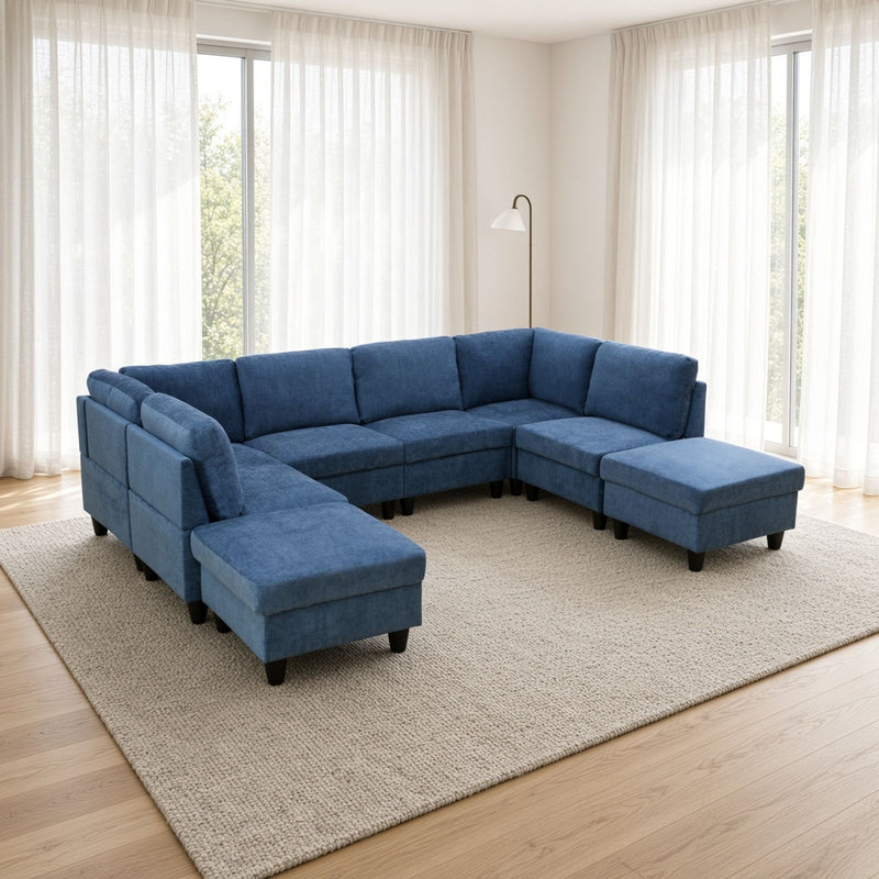 8 Piece Modular U - Shape Sectional Sofa