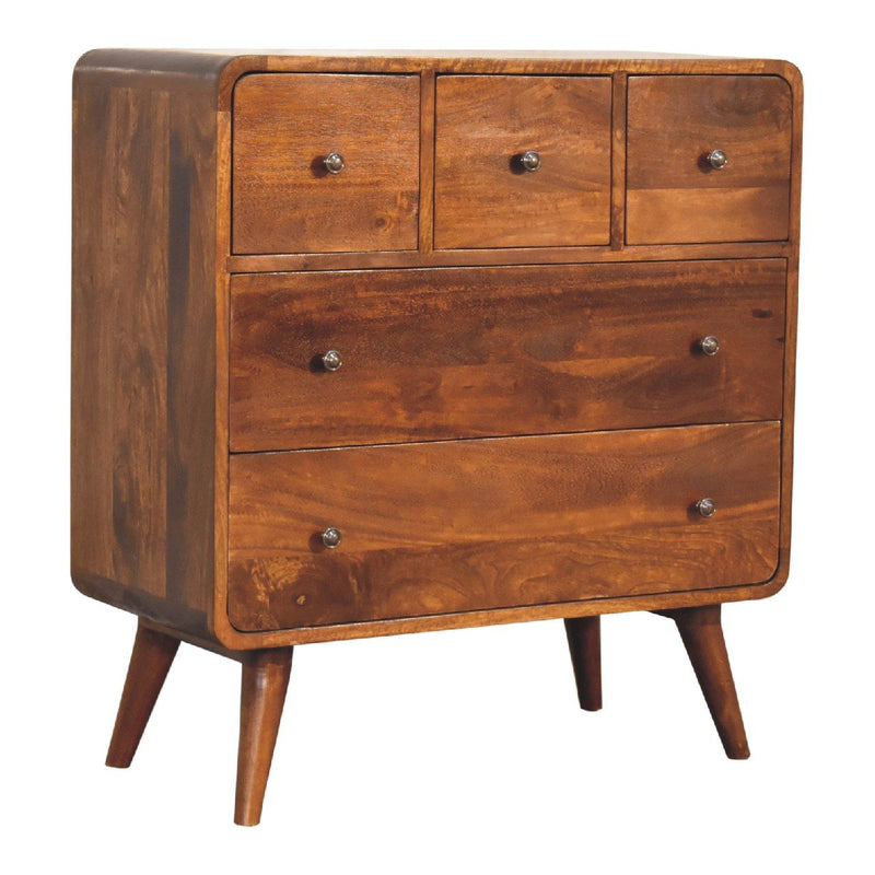 3 Over 2 Curved Chest - Brown