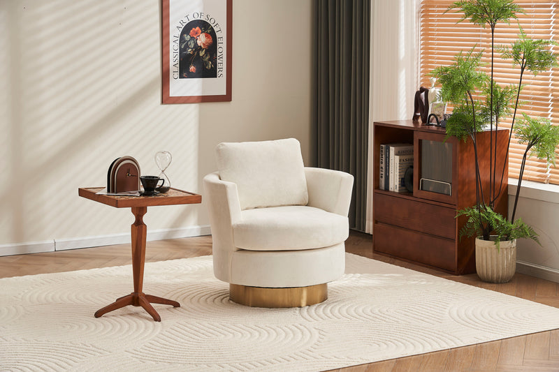 Teddy Swivel Barrel Chair For Bedroom Comfy With Base