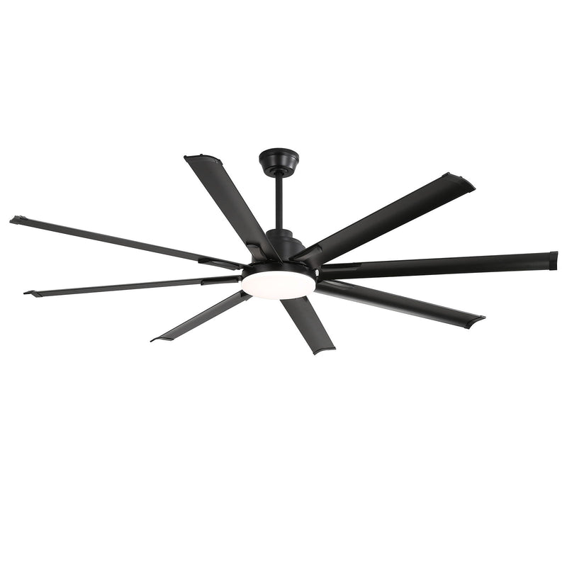 72" Large Design Ceiling Fan With Smart Remote Control, 6 Wind Speed DC Motor For Living Room - Black