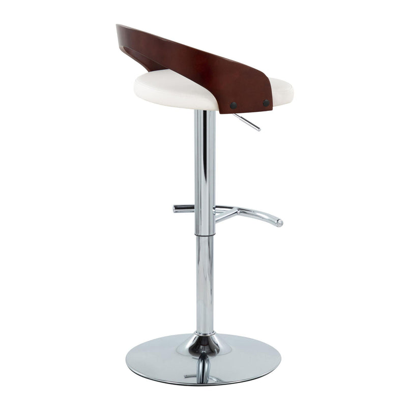 Grotto - Contemporary Adjustable Barstool & Swivel With Rounded T Footrest (Set of 2)
