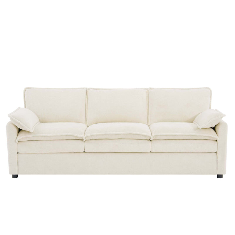 Modern 3 Seater Sofa With Side Storage Pockets For Living Room