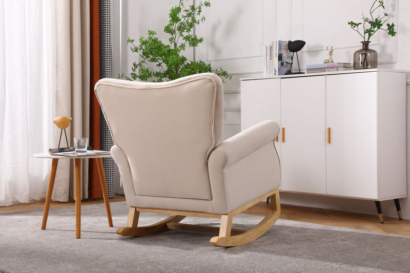 Modern Rocking Chair, Upholstered Accent Chair For Nursery, Small Contemporary Rocke