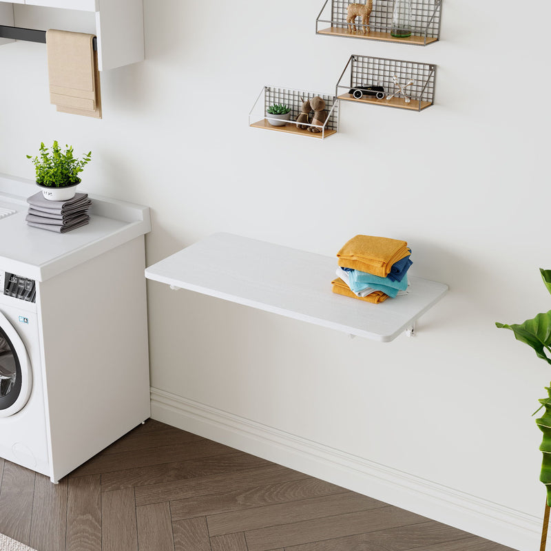 Folding Table Wall Mounted Folding Table For Small Spaces, Fold Down Desk, Workbench