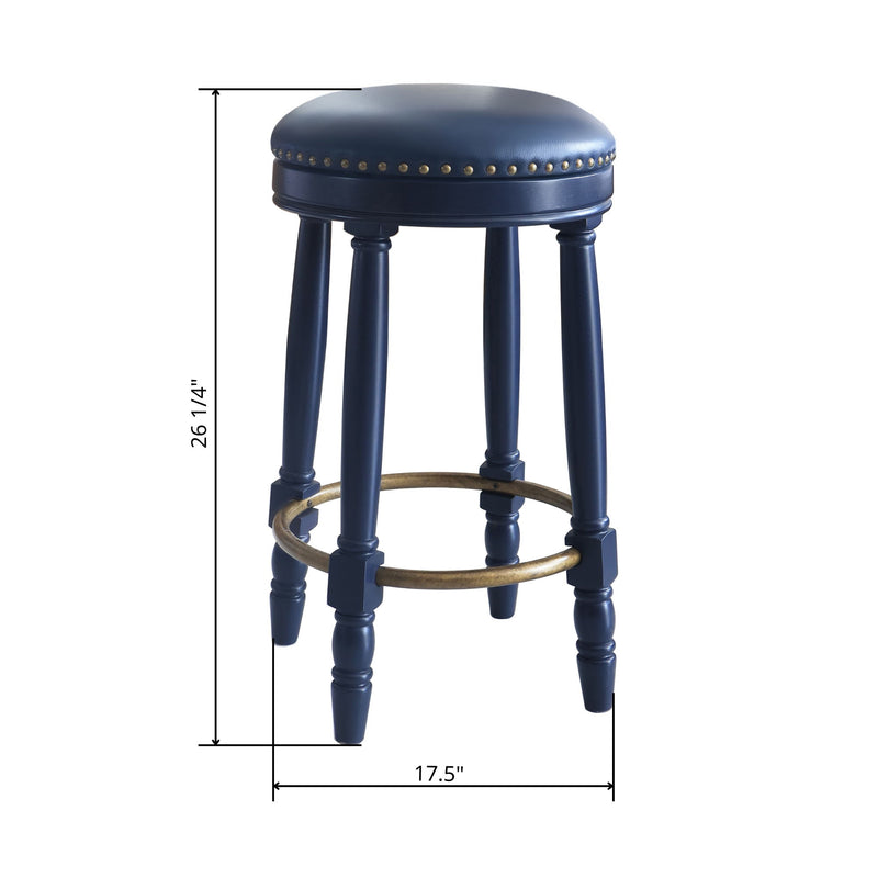 360° Swivel Wooden Barstools With Upholstered Seat, Counter Height (Set of 2)