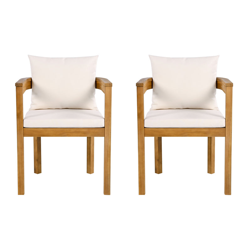 Abaco - Outdoor Acacia Wood Dining Chair (Set of 2) - Beige