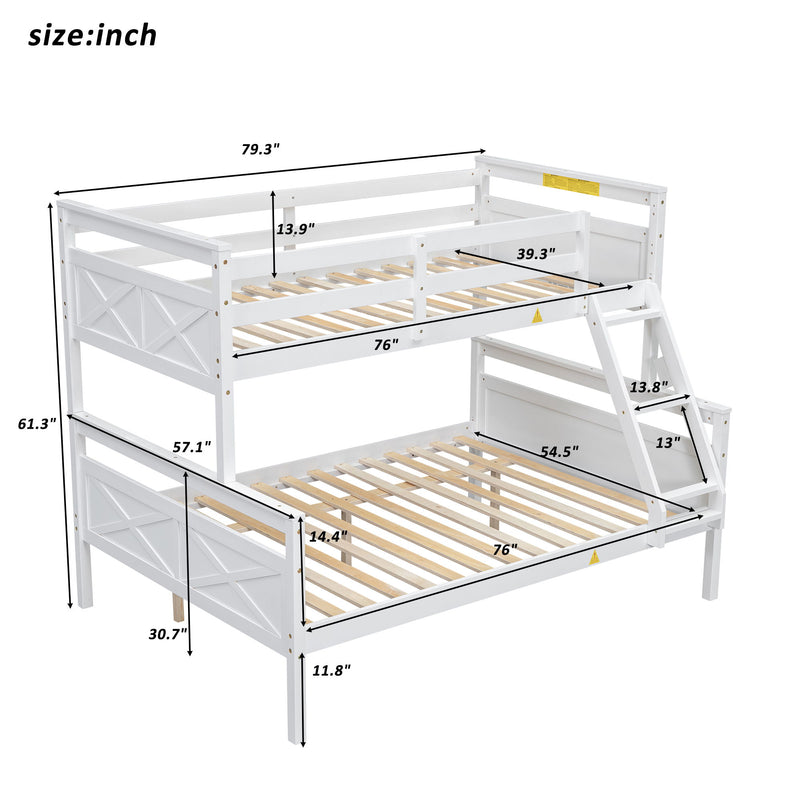 Bunk Bed With Ladder And Safety Guardrail