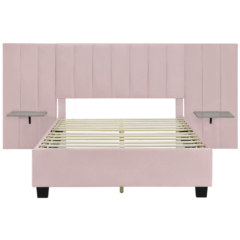 Upholstered Platform Bed With Big Headboard