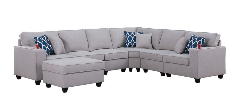 Cooper - Sectional Sofa With Ottomans And Cupholder