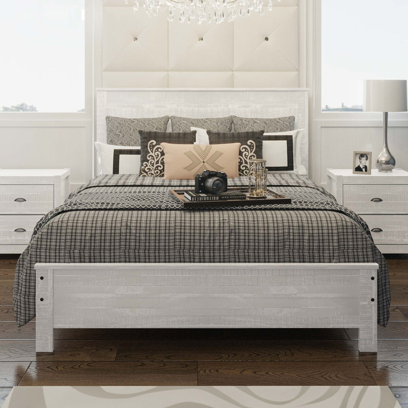 Albany - Bed Frame With Headboard, Heavy Duty Modern Rustic Design