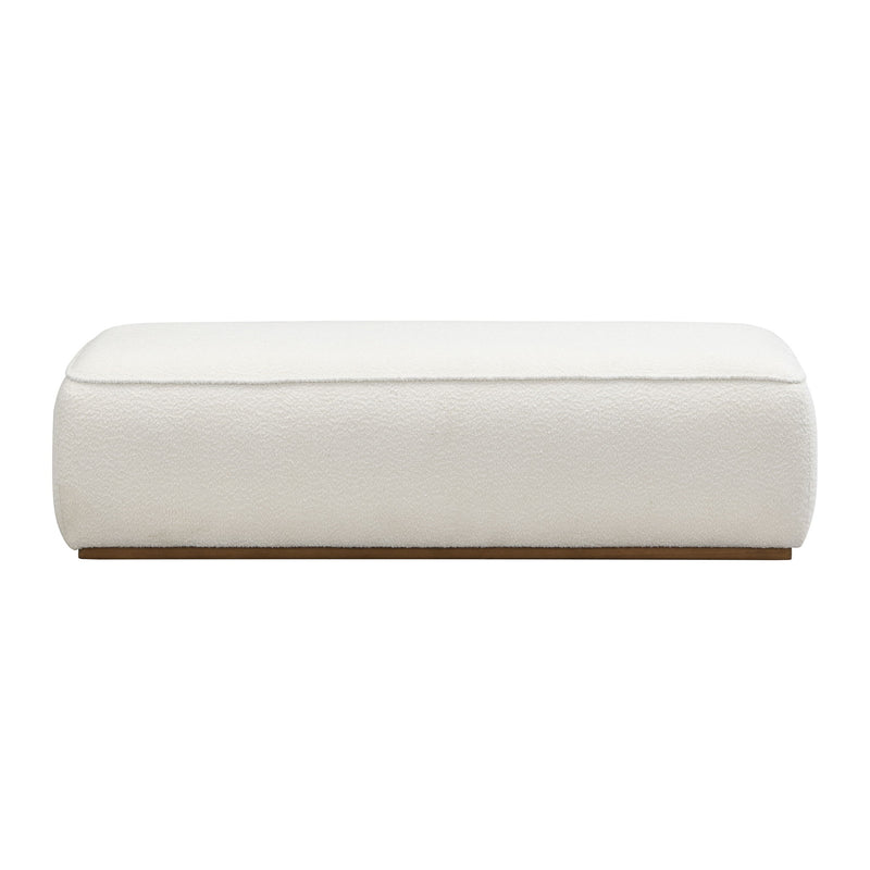Grainy Footstool For Home - Beige