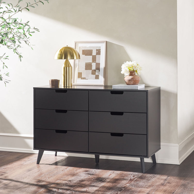 Hans - Mid-Century Hans 6 Drawer Dresser With Cut-Out Handles