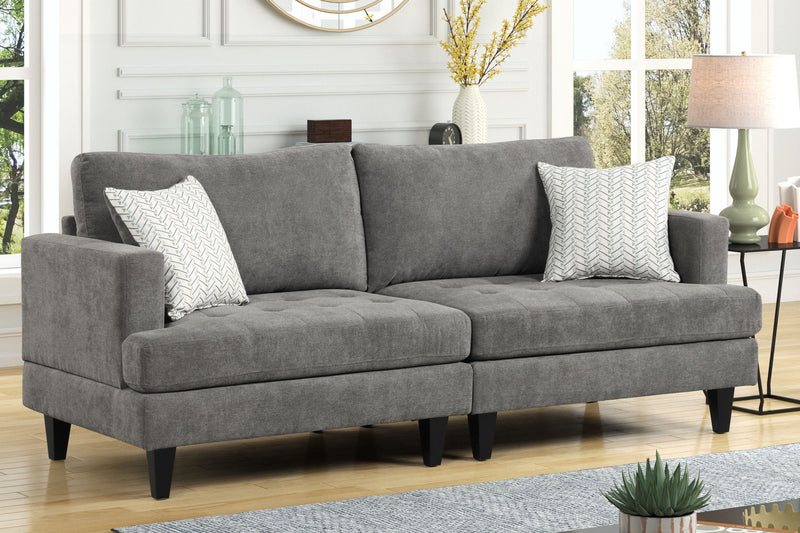 Callaway - Sofa With Throw Pillows - Gray