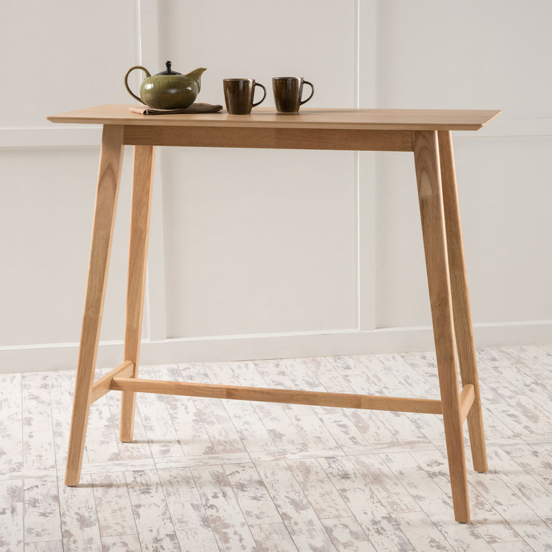 Bar Height Dining Table With Splayed Legs And Elongated Rectangular Top